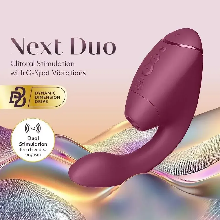 Вакуумний вібратор-стимулятор Womanizer Next Duo Dusky Pink для точки G, рожевий.