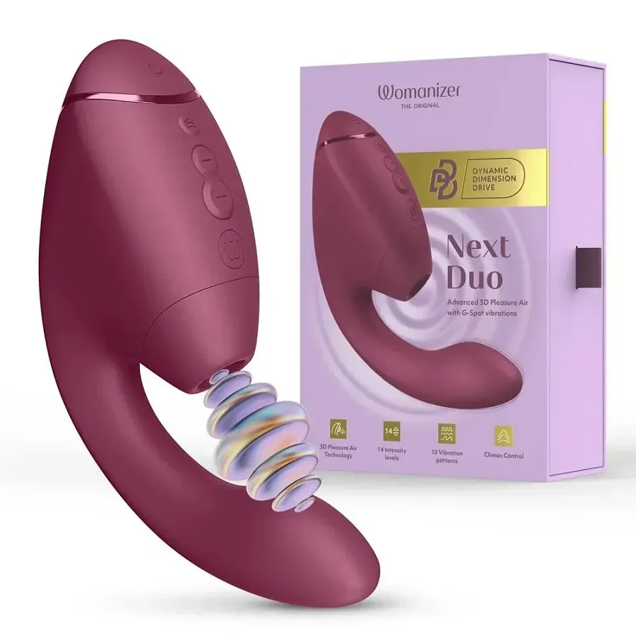 Вакуумний вібратор-стимулятор Womanizer Next Duo Dusky Pink для точки G, рожевий.