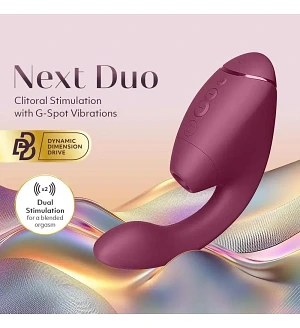 Вакуумний вібратор-стимулятор Womanizer Next Duo Dusky Pink для точки G, рожевий.