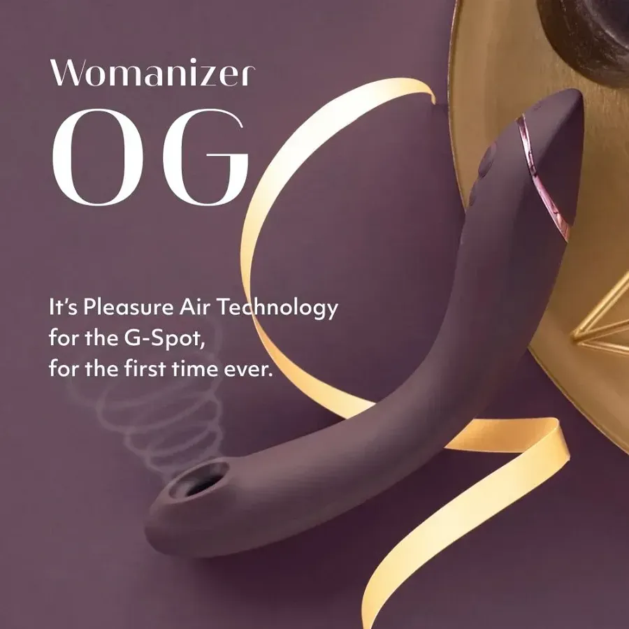 Вібратор для точки G з вакуумною стимуляцією Womanizer OG Aubergine, баклажановий.