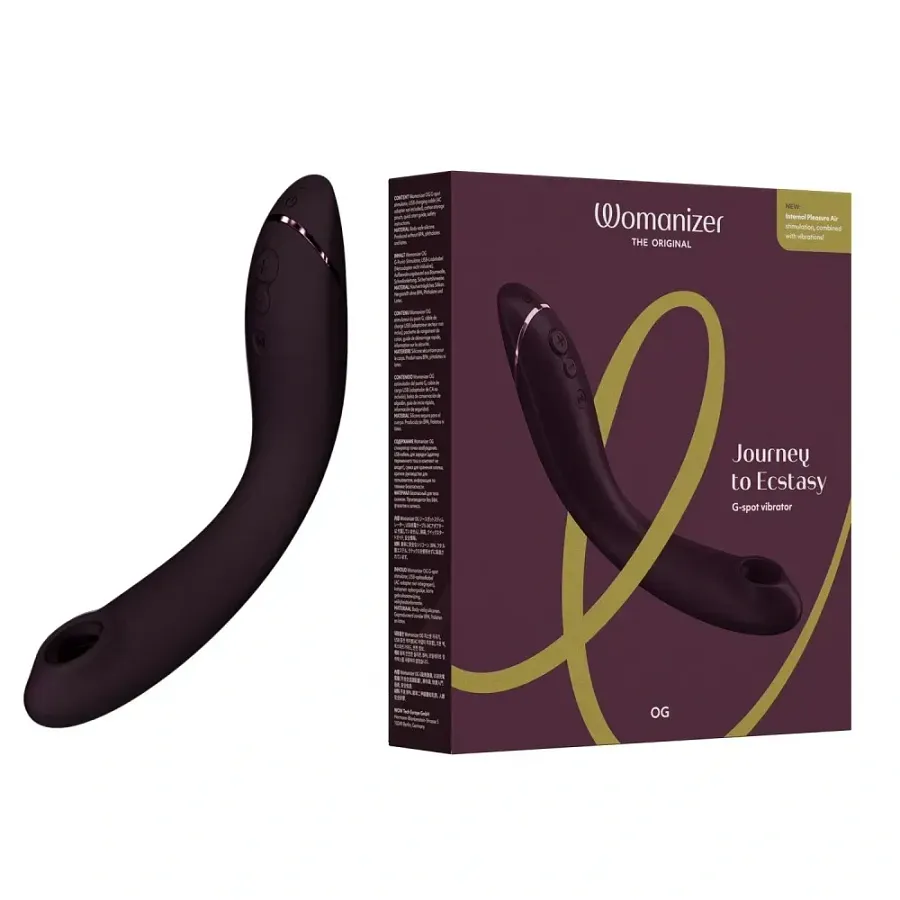 Вібратор для точки G з вакуумною стимуляцією Womanizer OG Aubergine, баклажановий.
