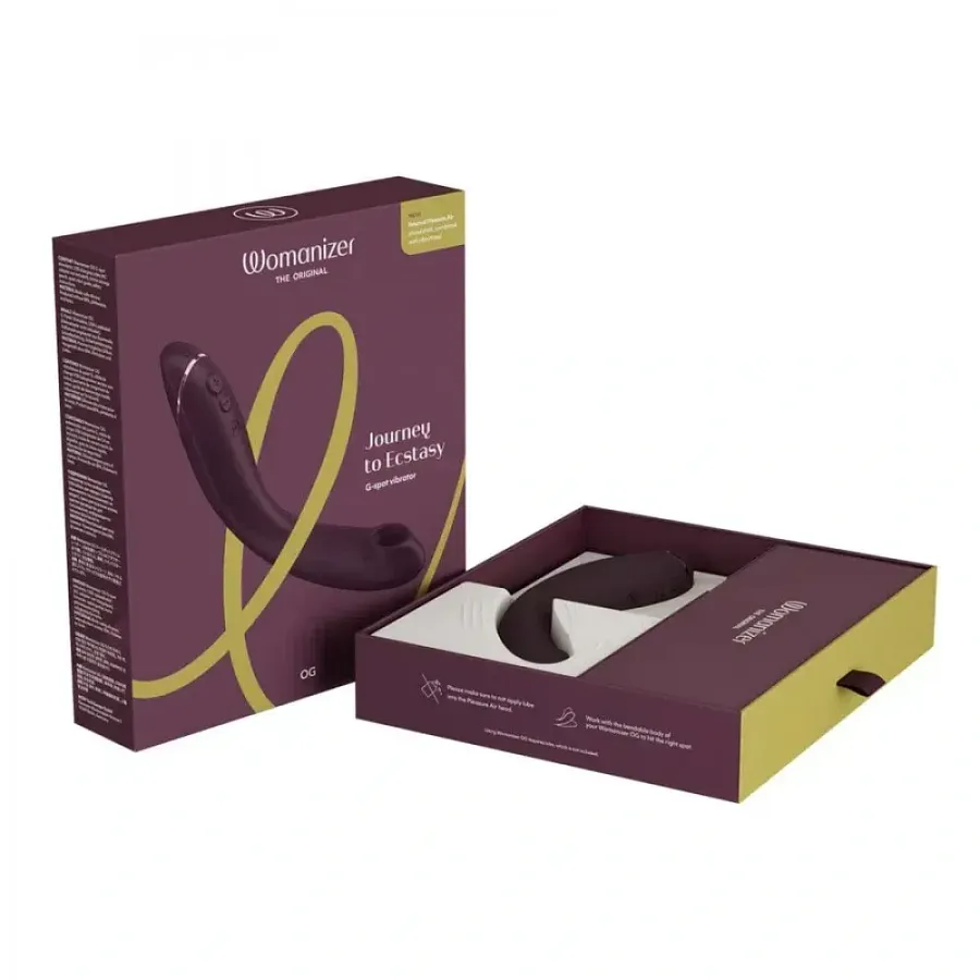 Вібратор для точки G з вакуумною стимуляцією Womanizer OG Aubergine, баклажановий.