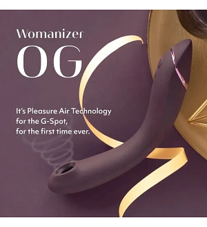 Вібратор для точки G з вакуумною стимуляцією Womanizer OG Aubergine, баклажановий.