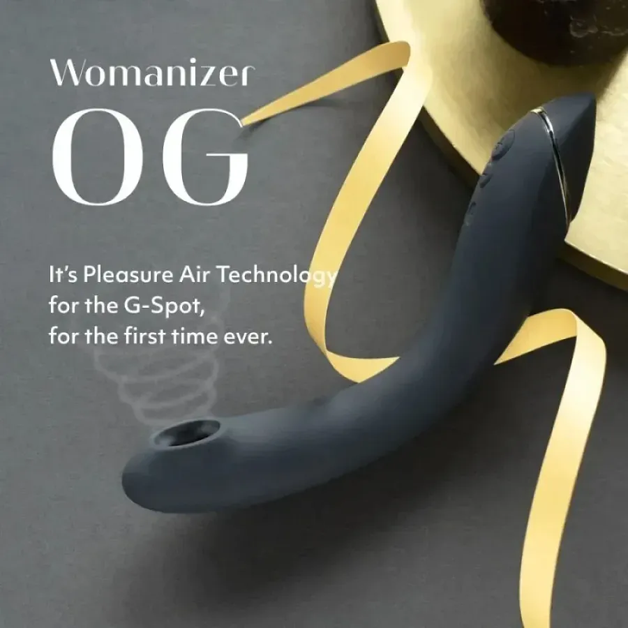 Вібратор для точки G з вакуумною стимуляцією Womanizer OG Slate, сірий.