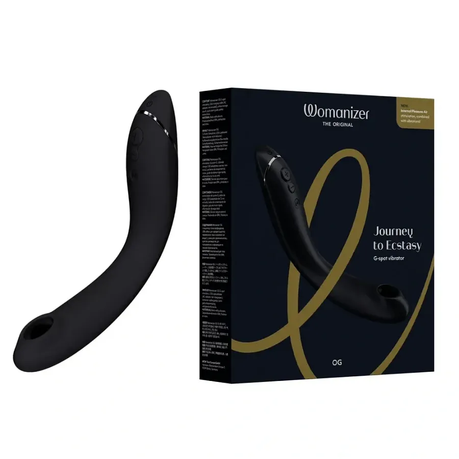 Вібратор для точки G з вакуумною стимуляцією Womanizer OG Slate, сірий.