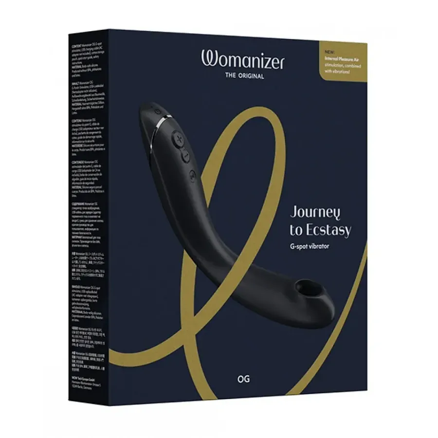 Вібратор для точки G з вакуумною стимуляцією Womanizer OG Slate, сірий.