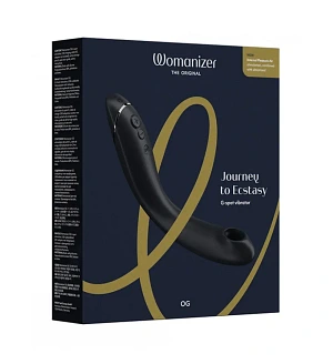 Вібратор для точки G з вакуумною стимуляцією Womanizer OG Slate, сірий.