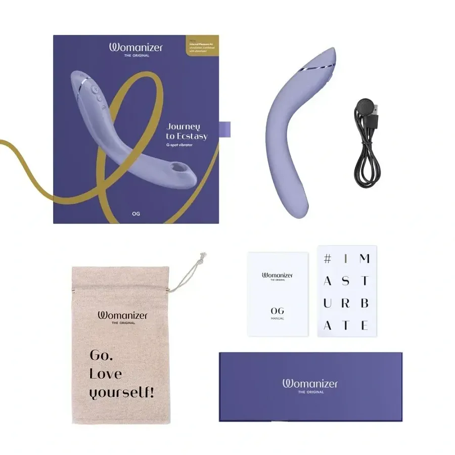 Вібратор для точки G з вакуумною стимуляцією Womanizer OG Lilac, бузковий.