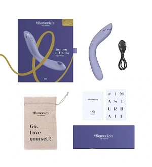 Вібратор для точки G з вакуумною стимуляцією Womanizer OG Lilac, бузковий.