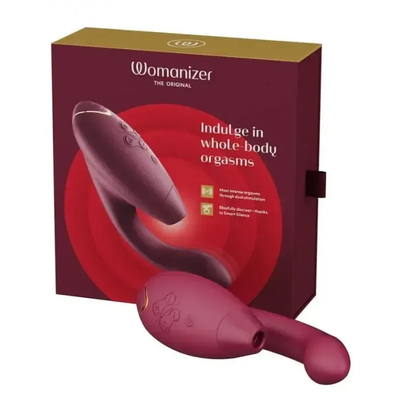 Інноваційний безконтактний вібратор-стимулятор Womanizer Duo 2 Bordeaux, бордовий.