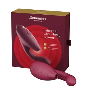 Інноваційний безконтактний вібратор-стимулятор Womanizer Duo 2 Bordeaux, бордовий.