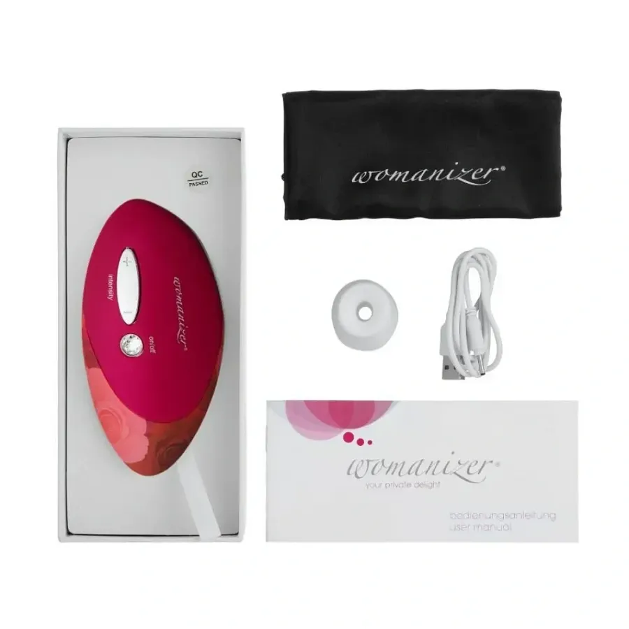 Кліторальний стимулятор Womanizer Pro W-500, червоно-рожевий.