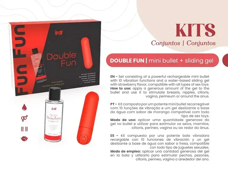 Набір віброкуля та лубрикант INTT Double Fun