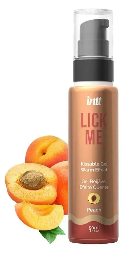 Їстівний гель Intt Lick Me Peach зі смаком персика та зігрівальним ефектом, 50 мл