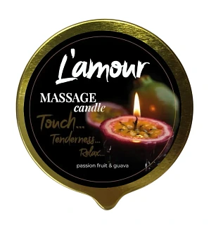 Масажна свічка L'amour Passionfruit & Guava, золота, 70 мл