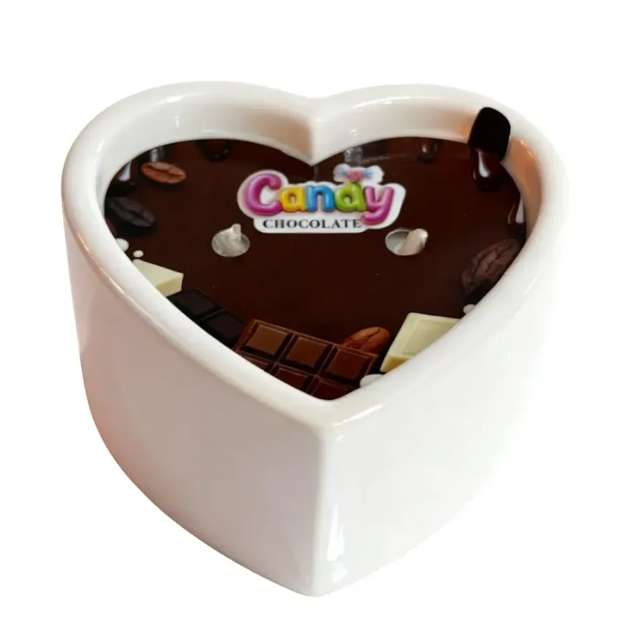 Масажна свічка Candy Chocolate з ароматом шоколаду у формі серця, 70 мл