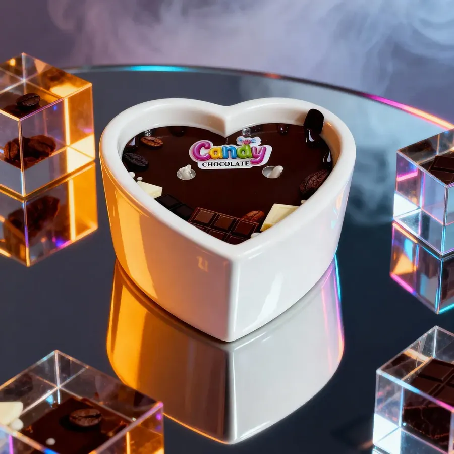 Масажна свічка Candy Chocolate з ароматом шоколаду у формі серця, 70 мл