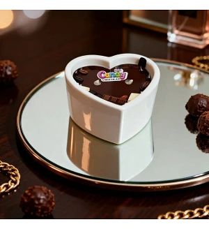 Масажна свічка Candy Chocolate з ароматом шоколаду у формі серця, 70 мл
