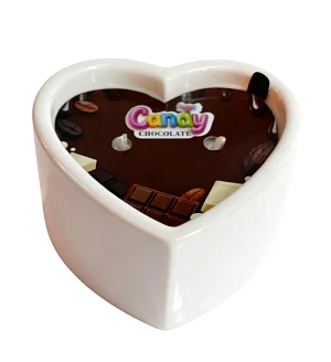 Масажна свічка Candy Chocolate з ароматом шоколаду у формі серця, 70 мл