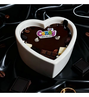 Масажна свічка Candy Chocolate з ароматом шоколаду у формі серця, 70 мл