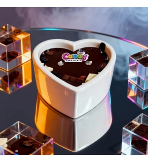 Масажна свічка Candy Chocolate з ароматом шоколаду у формі серця, 70 мл