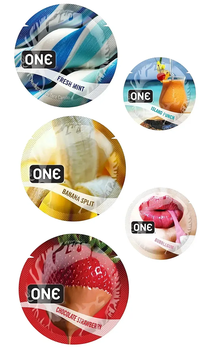 ONE FlavorWaves латексні, набір різних смаків, 5 шт.