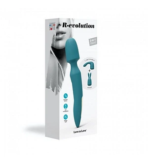 Вібромасажер з двома насадками Love To Love R-EVOLUTION TEAL ME, гнучка головка