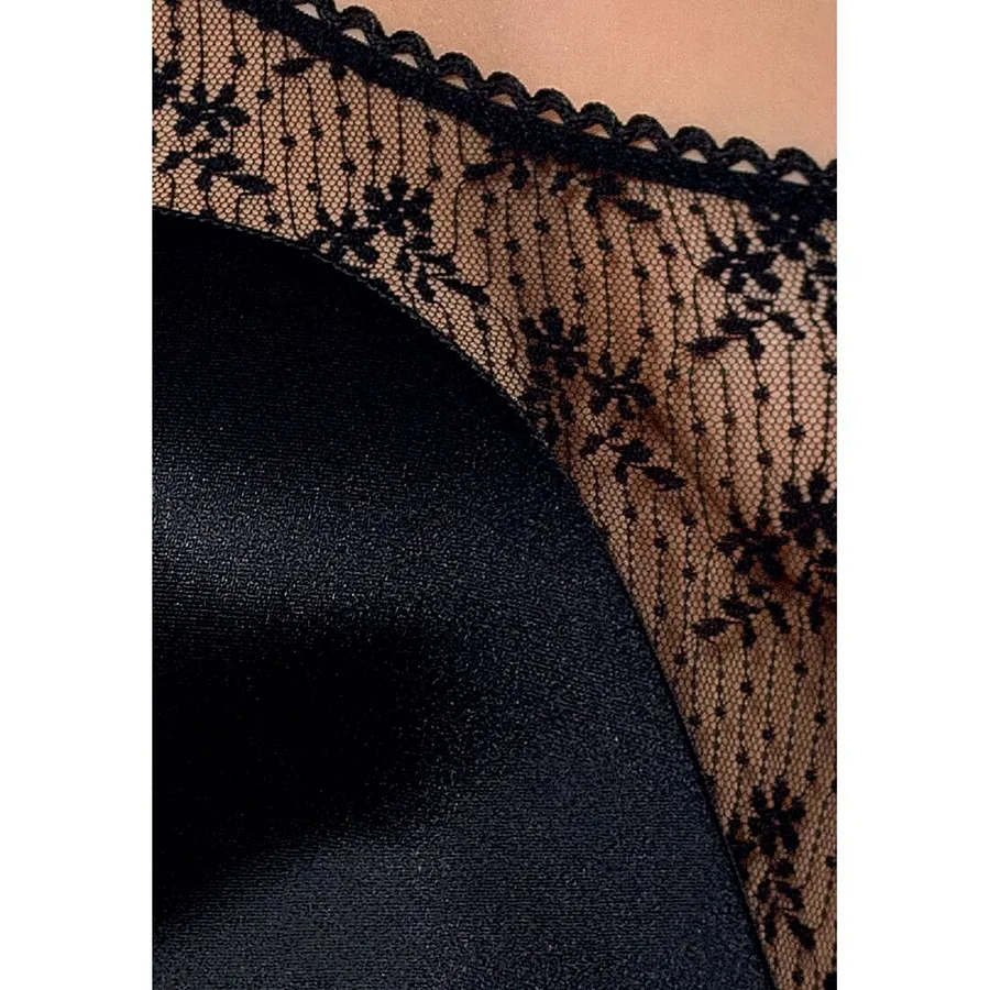 Боді-монокіні з глибоким декольте PETRA BODY black XXL/XXXL — Passion Exclusive