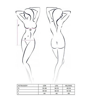 Боді-монокіні з глибоким декольте PETRA BODY black XXL/XXXL — Passion Exclusive