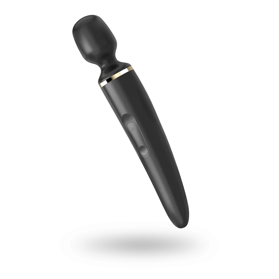 Вібромасажер Satisfyer Wand-er Woman (Black/Gold), водонепроникний, потужний, розмір XXL