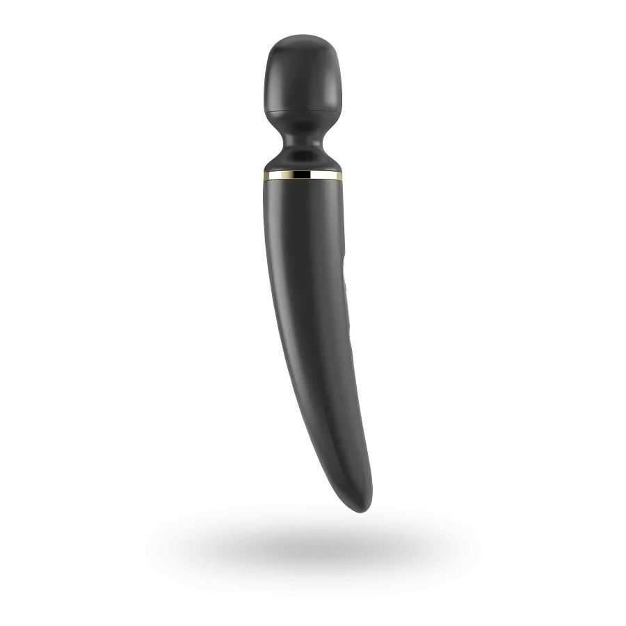 Вібромасажер Satisfyer Wand-er Woman (Black/Gold), водонепроникний, потужний, розмір XXL