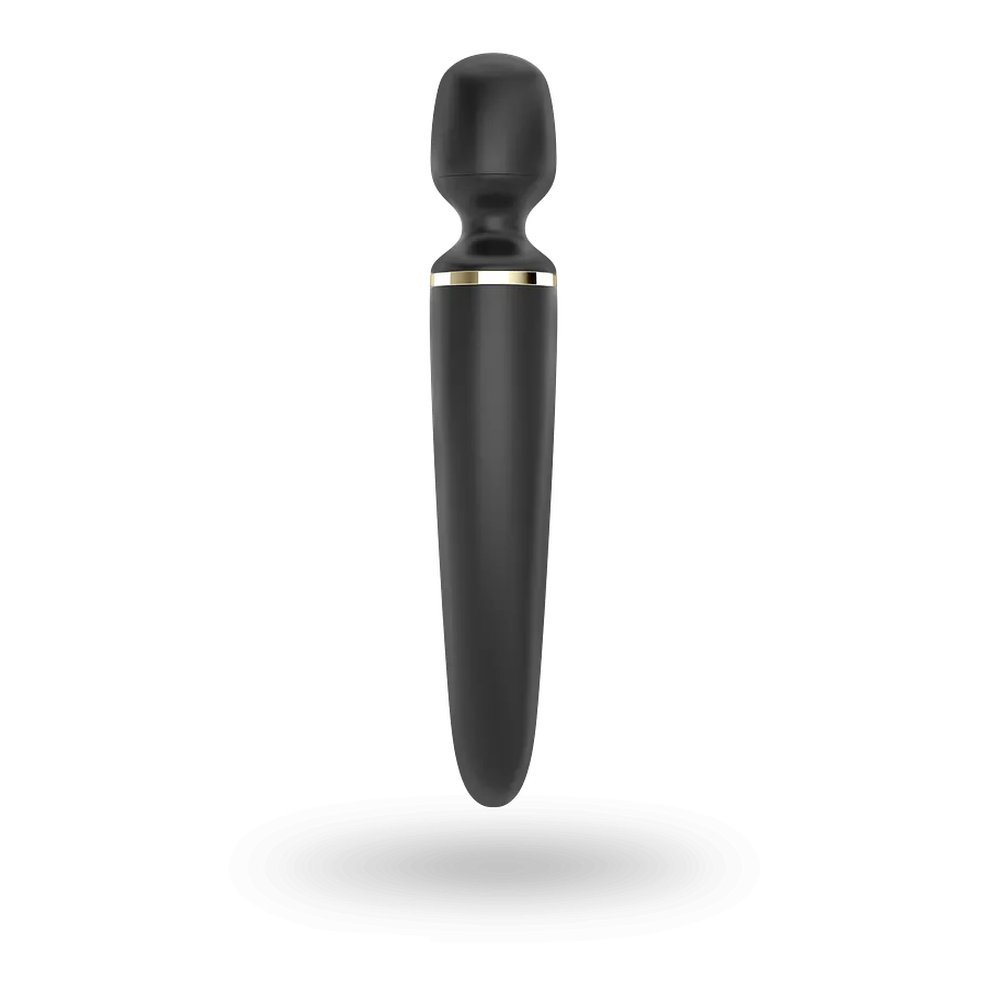 Вібромасажер Satisfyer Wand-er Woman (Black/Gold), водонепроникний, потужний, розмір XXL