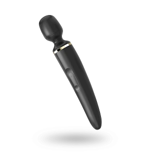Вібромасажер Satisfyer Wand-er Woman (Black/Gold), водонепроникний, потужний, розмір XXL