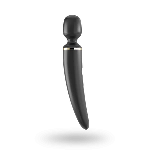 Вібромасажер Satisfyer Wand-er Woman (Black/Gold), водонепроникний, потужний, розмір XXL