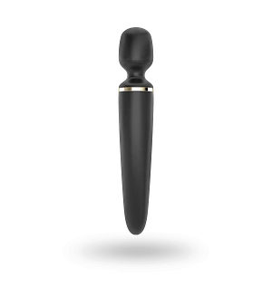 Вібромасажер Satisfyer Wand-er Woman (Black/Gold), водонепроникний, потужний, розмір XXL