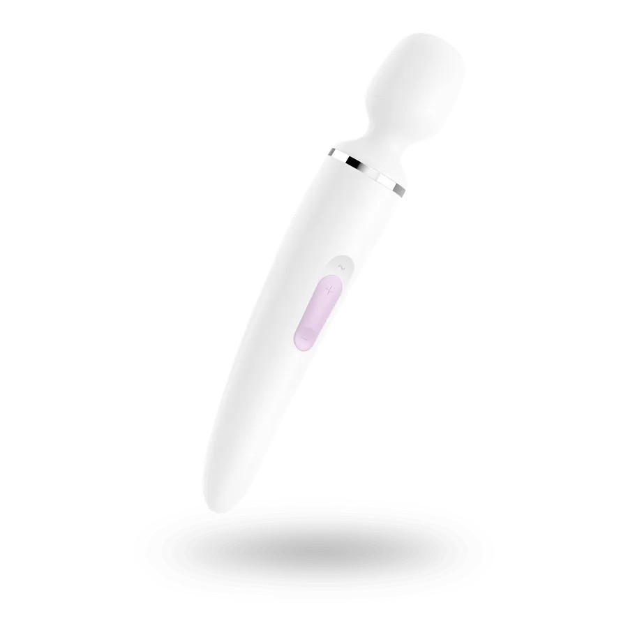 Вібромасажер Satisfyer Wand-er Woman (White/Chrome), водонепроникний, потужний, розмір XXL