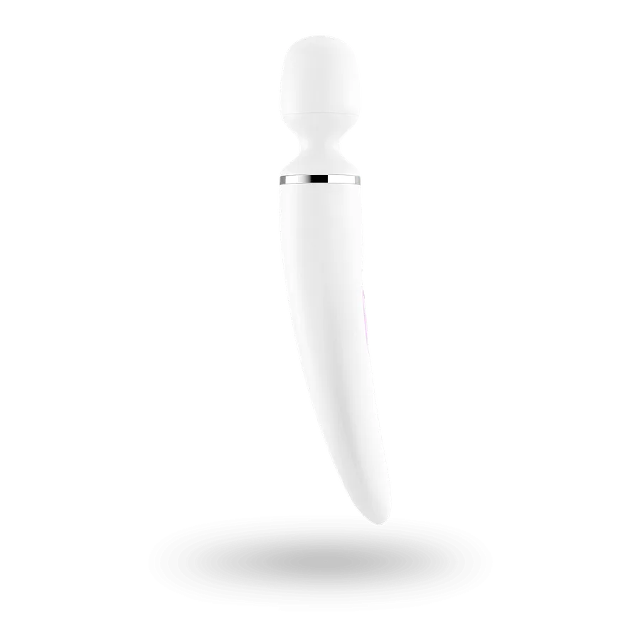 Вібромасажер Satisfyer Wand-er Woman (White/Chrome), водонепроникний, потужний, розмір XXL