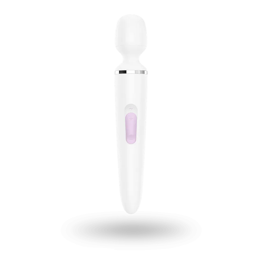 Вібромасажер Satisfyer Wand-er Woman (White/Chrome), водонепроникний, потужний, розмір XXL