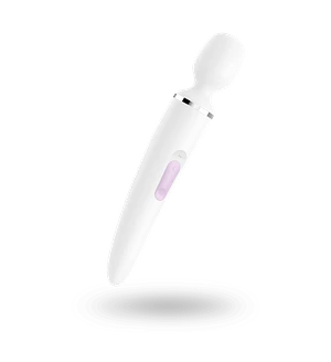 Вібромасажер Satisfyer Wand-er Woman (White/Chrome), водонепроникний, потужний, розмір XXL