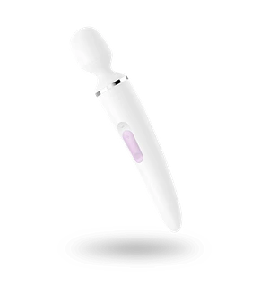 Вібромасажер Satisfyer Wand-er Woman (White/Chrome), водонепроникний, потужний, розмір XXL