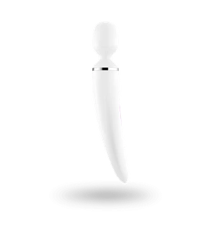 Вібромасажер Satisfyer Wand-er Woman (White/Chrome), водонепроникний, потужний, розмір XXL