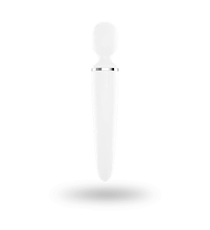 Вібромасажер Satisfyer Wand-er Woman (White/Chrome), водонепроникний, потужний, розмір XXL