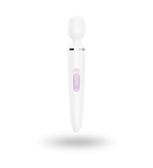 Вібромасажер Satisfyer Wand-er Woman (White/Chrome), водонепроникний, потужний, розмір XXL