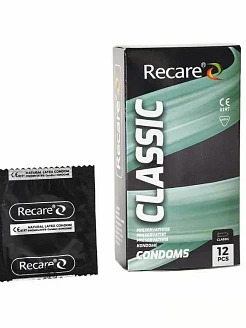 Презервативи Holographic Recare Classic Condoms 12 шт, класичні