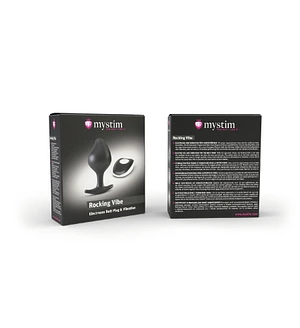 Силіконова анальна пробка Mystim Rocking Vibe з вібрацією і пультом для електростимулятора, 3,7 см