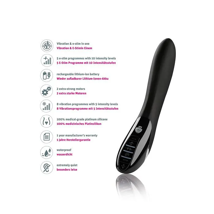 Вібратор з електростимуляцією Mystim Electric Eric eStim Black, міостимулятор