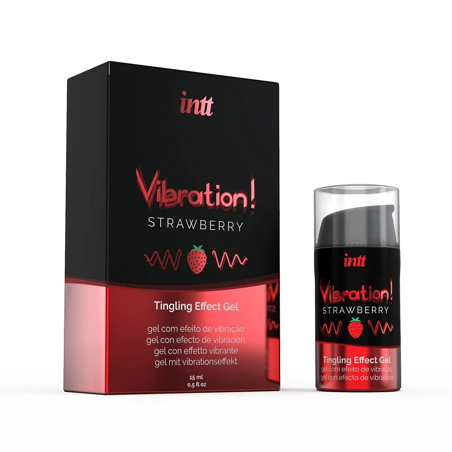 Рідкий вібратор Intt Vibration Strawberry (15 мл) (м'яте паковання)
