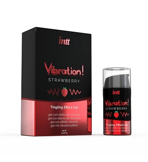 Рідкий вібратор Intt Vibration Strawberry (15 мл) (м'яте паковання)