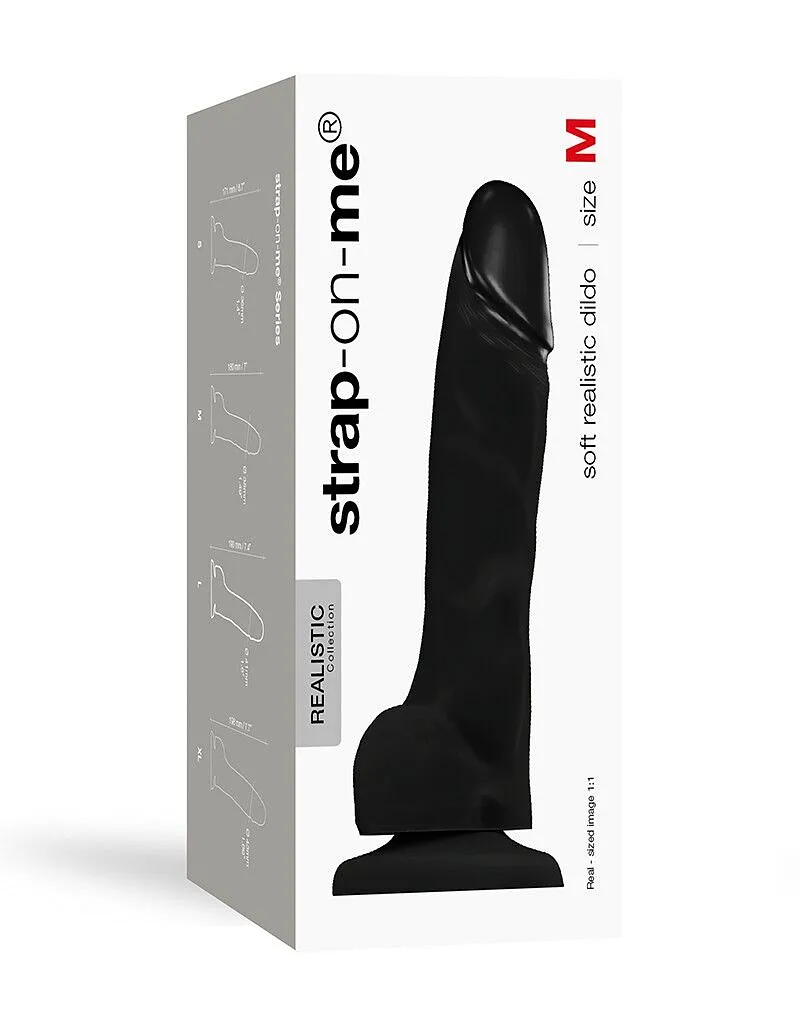 Реалістичний фалоімітатор Strap-On-Me SOFT REALISTIC DILDO Black