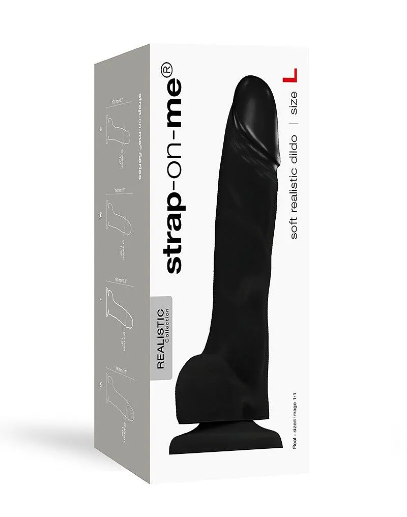 Реалістичний фалоімітатор Strap-On-Me SOFT REALISTIC DILDO Black